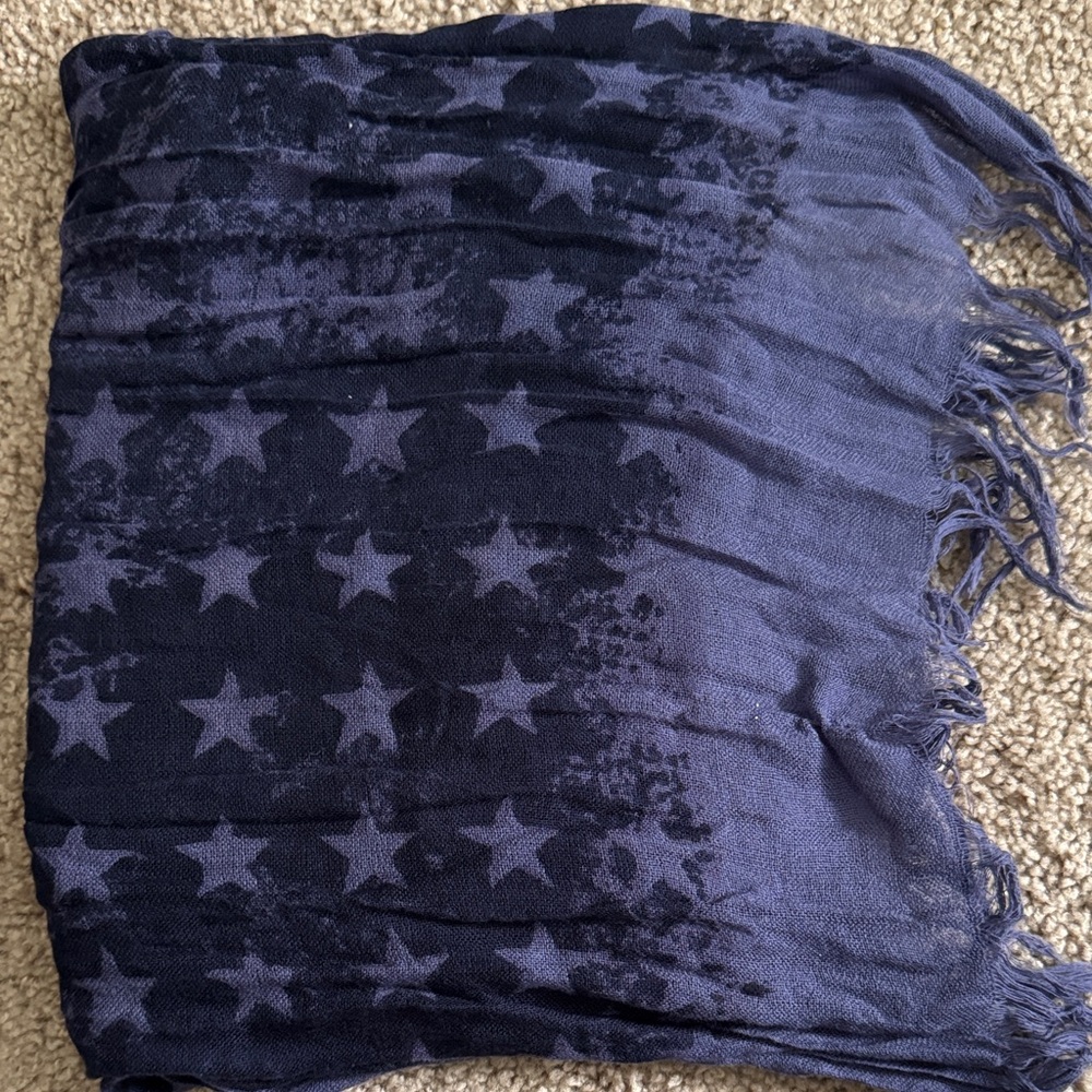 John Varvatos Navy Star Pattern Scarf